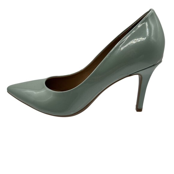 Calvin Klein Gayle Womens 7 Patent Leather Aqua Pointed Toe Dress Pump Timeless - Picture 13 of 16